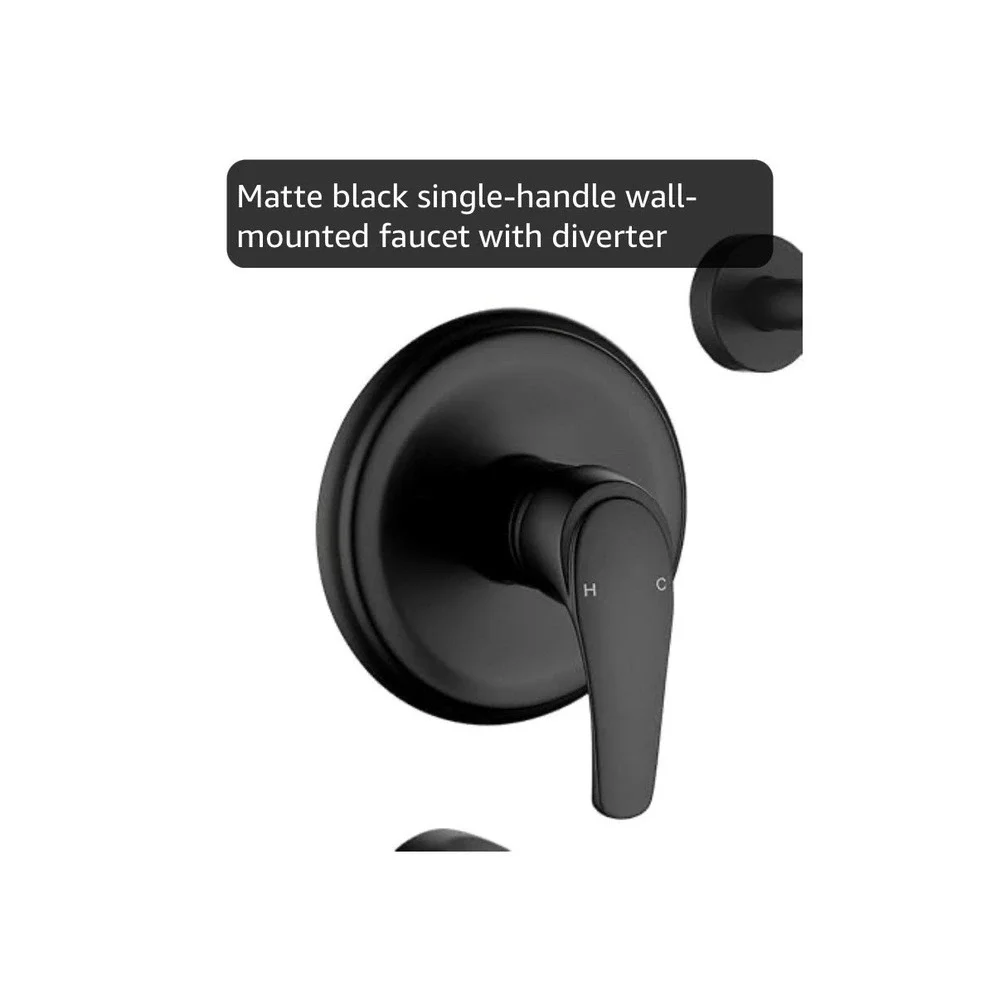 Tub Shower Faucet Set with 10 Spray Handheld Shower Matte Black Shower Head and